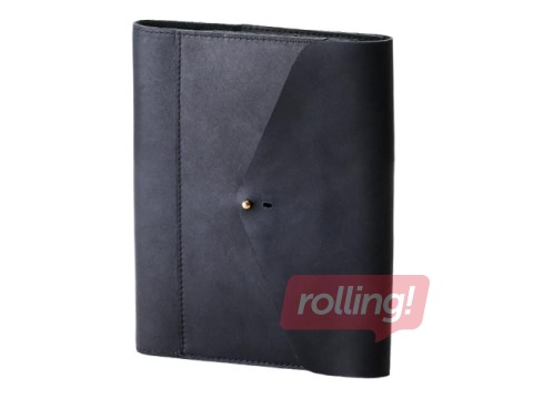 Notebook cover, A5, genuine Leather, black