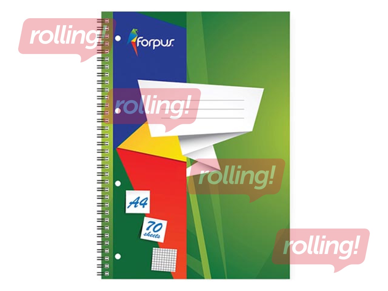 Klade ar spirāli Forpus, A4, rūtiņu, 70 lapas