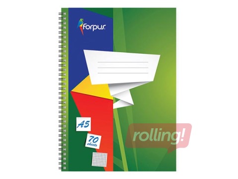 Spiral notebook Forpus A5, squared, 70 sheets
