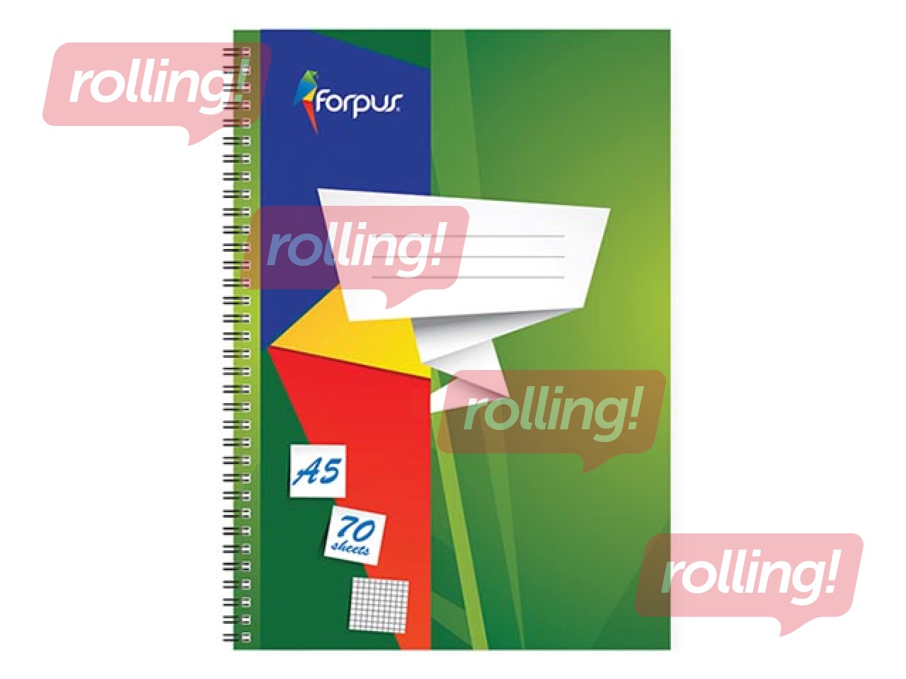 Spiral notebook Forpus A5, squared, 70 sheets