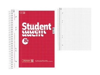 Kaustik spiraalköitega Student, A5, ruuduline, 80 sheets