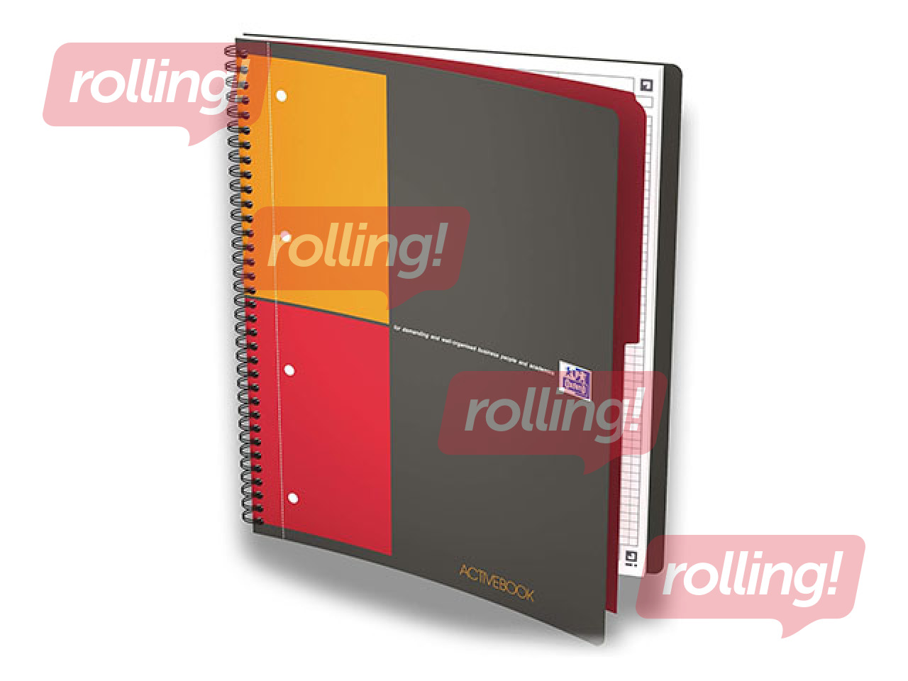 Klade ar spirāli Oxford International ActiveBook, A4+ formāts, 80 rūtiņu lapas