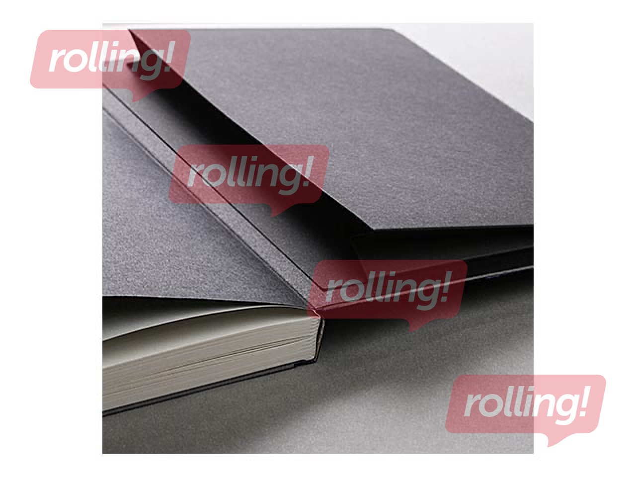 Piezīmju klade Hard, rūtiņu, A5, melna ar melnu gumiju