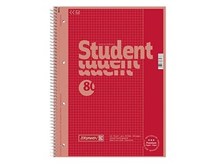 Klade ar spirāli, Colour, A4, sarkana, rūtiņu, 80 lapas