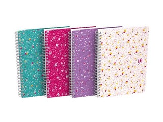 Klade ar spirāli Oxford Floral, A5, rūtiņu, 60 lapas