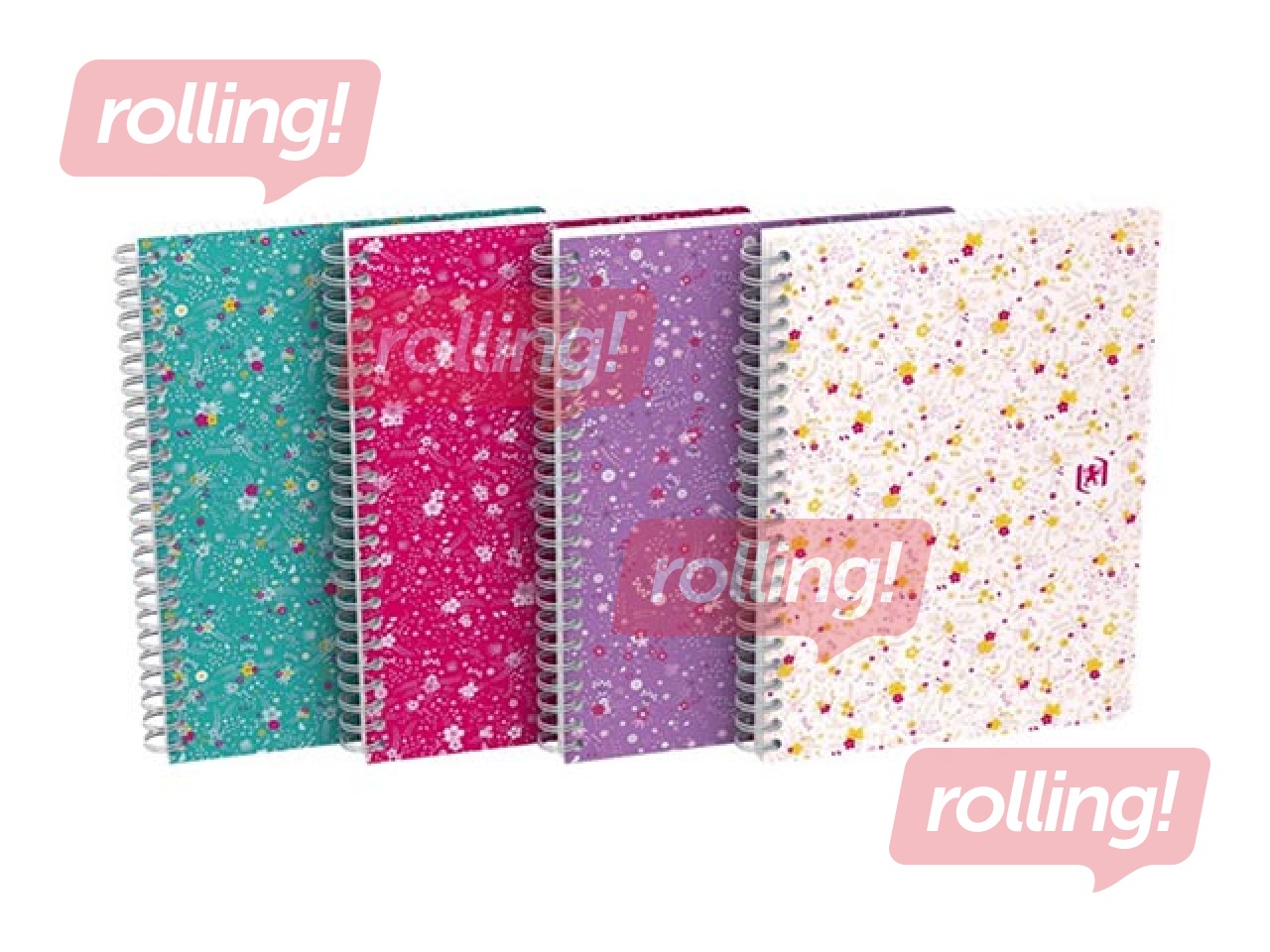 Notebook with spiral Oxford Floral, A5, ruled, 60 pages