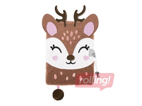 Diary with a key, A5, deer, lined