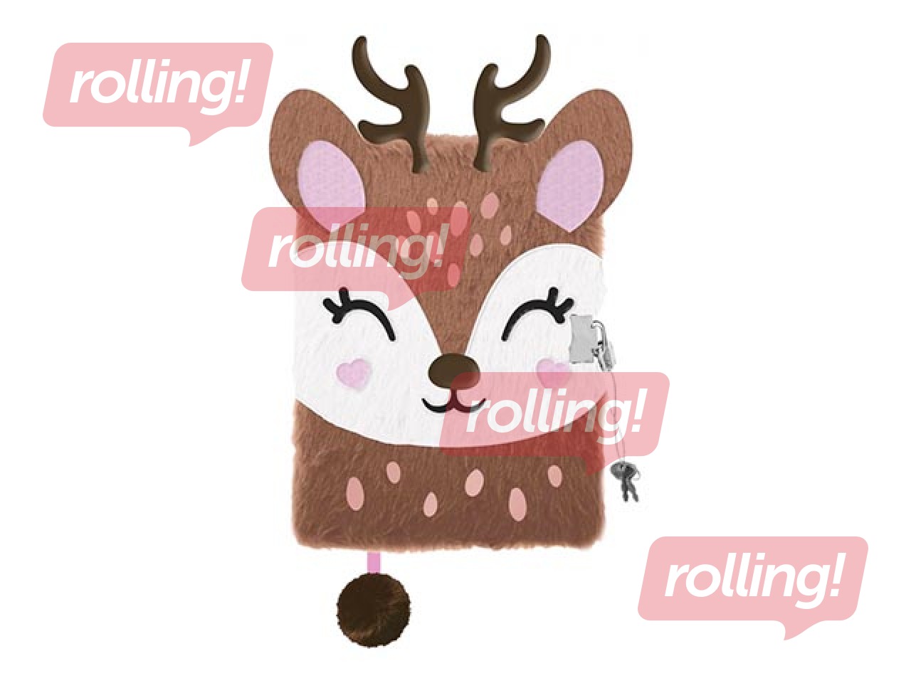 Diary with a key, A5, deer, lined