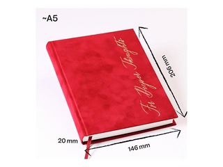 Блокнот Red Velvet, A5, красный вельвет