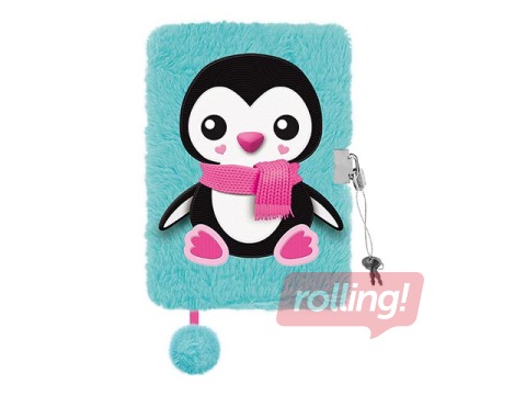 Diary with a key, A5, penguin, lined