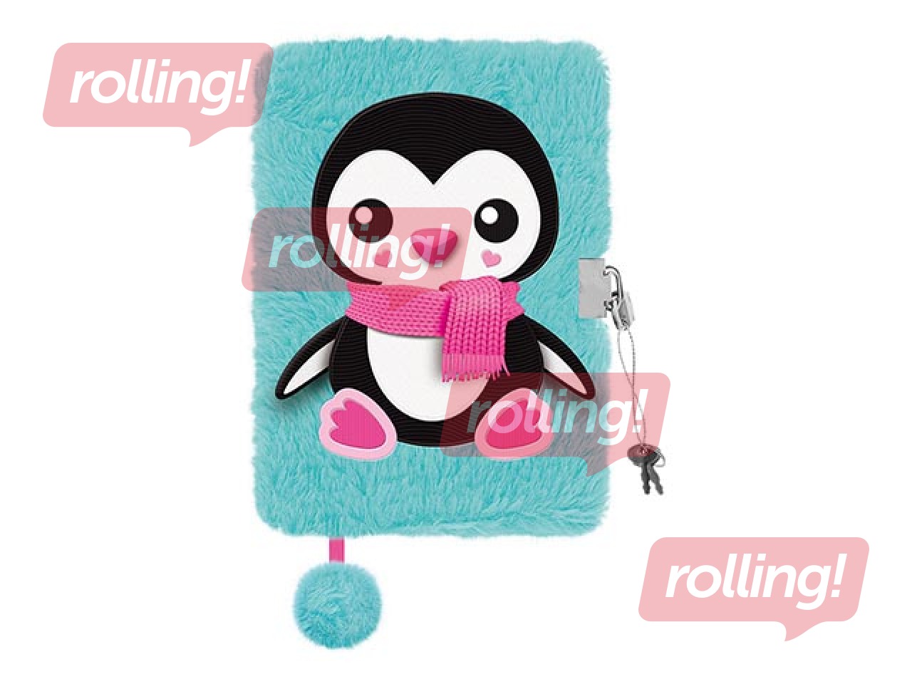 Diary with a key, A5, penguin, lined