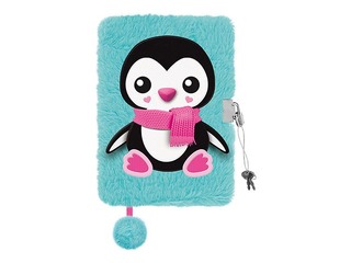 Дневник с замком, A5, пингвин, в линейку