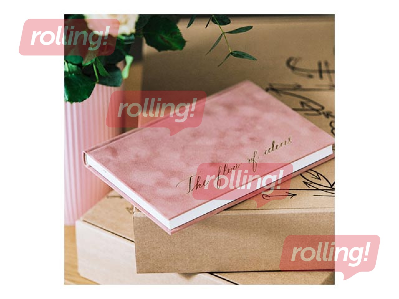 Notebook BALTS, A5, pink velvet