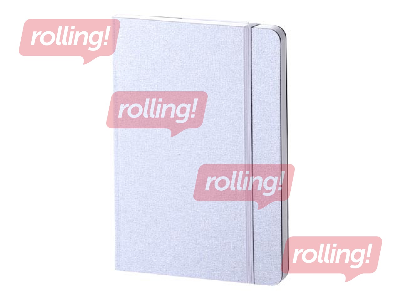 Notebook Hard, squared, A5, light grey with grey rubber