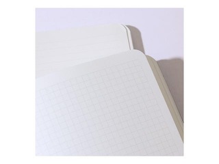 Notebook Hard, squared, A5, light grey with grey rubber