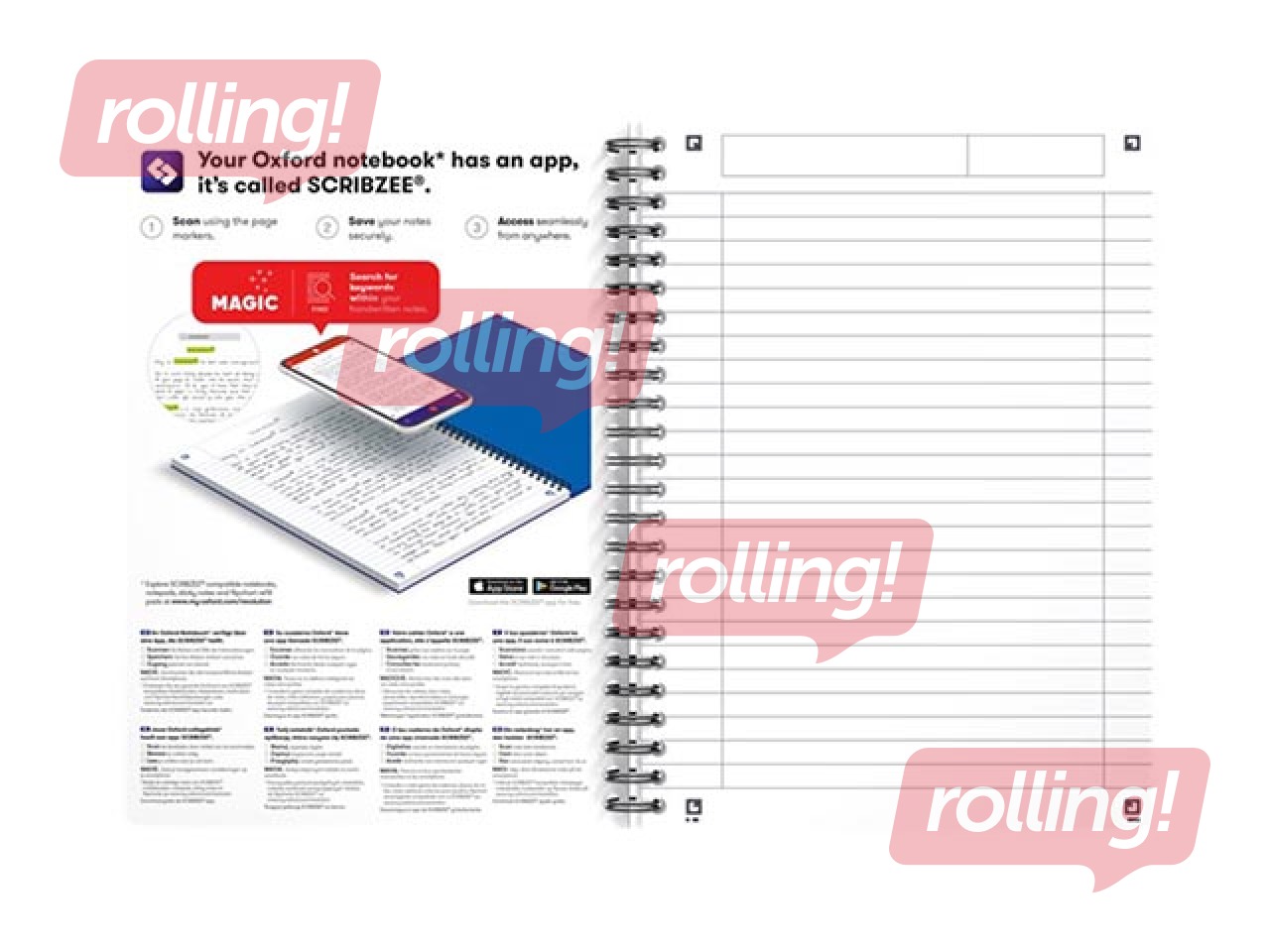 Klade Oxford Office Oceanis, A5, līniju, 90 lapas