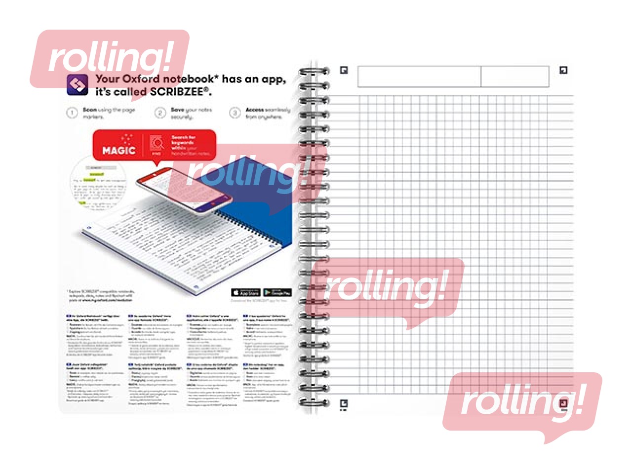 Klade Oxford Office Oceanis, A5, rūtiņu, 90 lapas