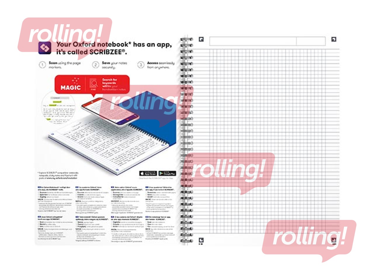 Notebook Oxford Office Oceanis, A4, squared, 90 sheets