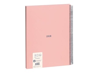 Klade ar spirāli cietos vākos Milan, A4, rozā, līniju, 80 lapas