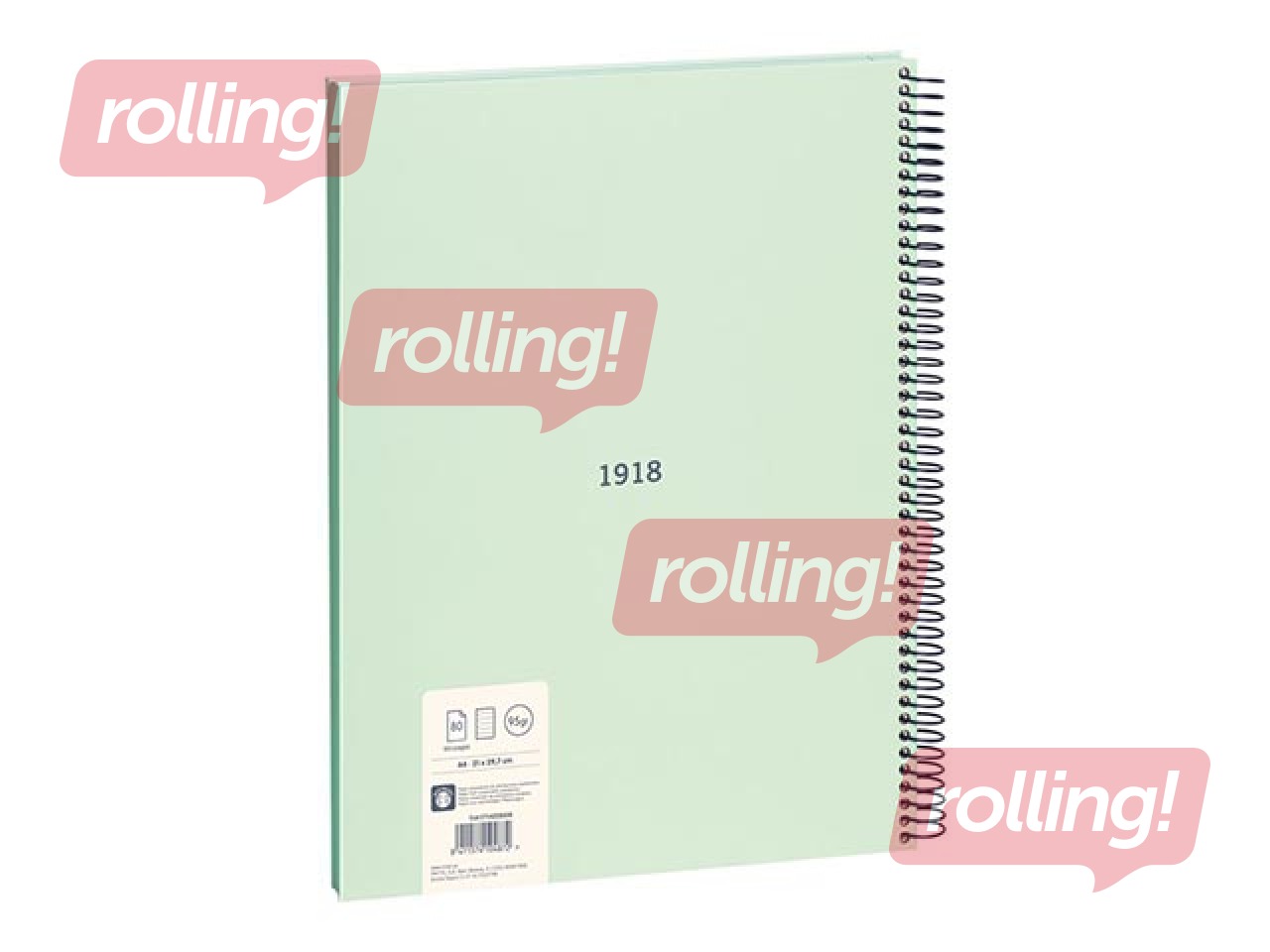 Klade ar spirāli cietos vākos Milan, A4, līniju, zaļa, 80 lapas