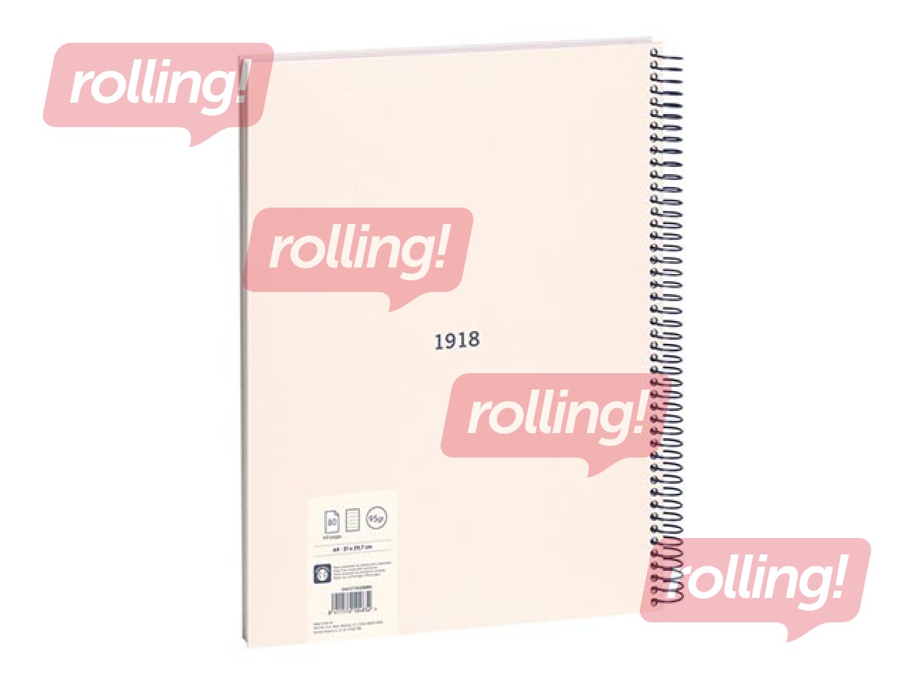 Klade ar spirāli cietos vākos Milan, A4, bēša, līniju, 80 lapas