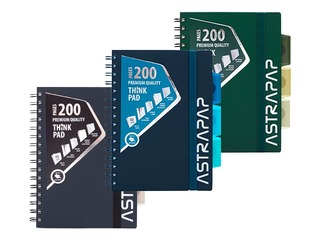 Kaustik Astra 4-osaline, A5, ruuduline, erinevad värvid, 200 lehte