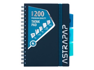 Klade Astra ar 4 sadalījumiem, A5, rūtiņu, dažādas krāsas, 200 lapas