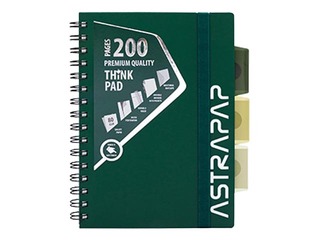 Klade Astra ar 4 sadalījumiem, A5, rūtiņu, dažādas krāsas, 200 lapas