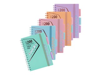 Kaustik Astra 4-osaline, A5, ruuduline, pastellvärvid, 200 lehte