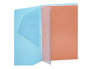 Kaustik Astra 4-osaline, A5, ruuduline, pastellvärvid, 200 lehte