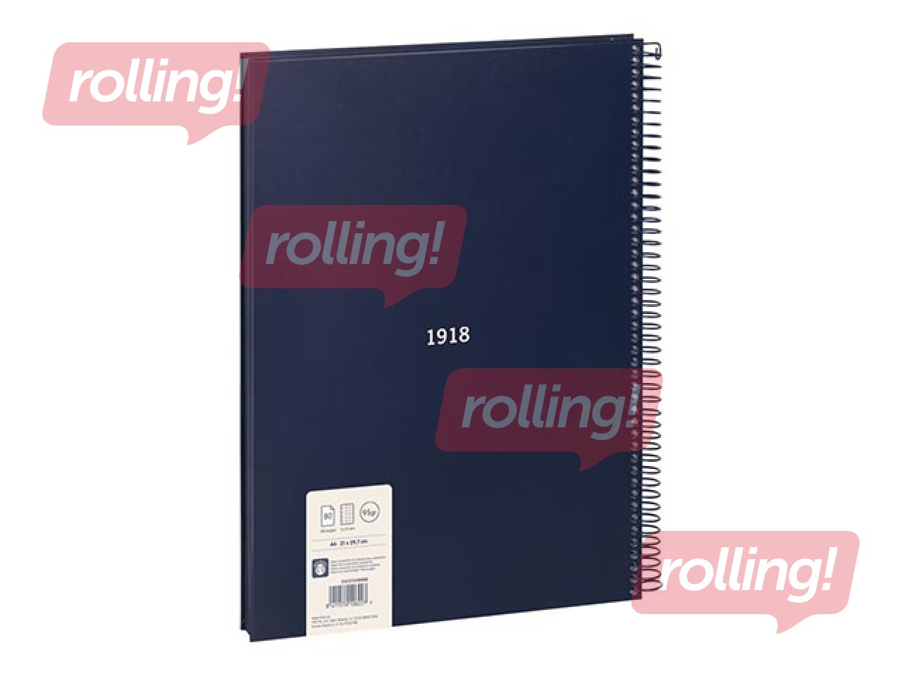 Klade ar spirāli cietos vākos Milan, A4, rūtiņu, zila, 80 lapas