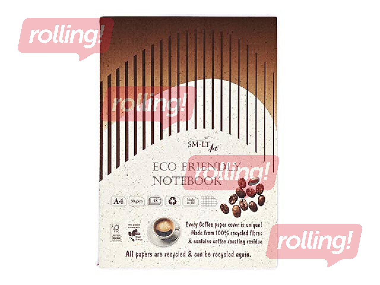 Notebook Smiltainis Eco, A4, grid, 48 sheets