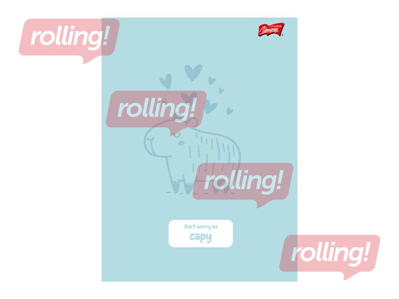 Notebook Unipap, Capybara, squared, pastel blue, A5, 32 sheets
