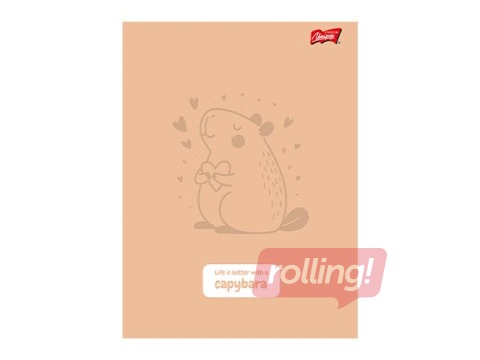 Notebook Unipap, Capybara, squared, pastel orange, A5, 32 sheets