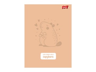 Тетрадь Unipap, Capybara, в клетку, пастельно-оранжевая, A5, 32 листа