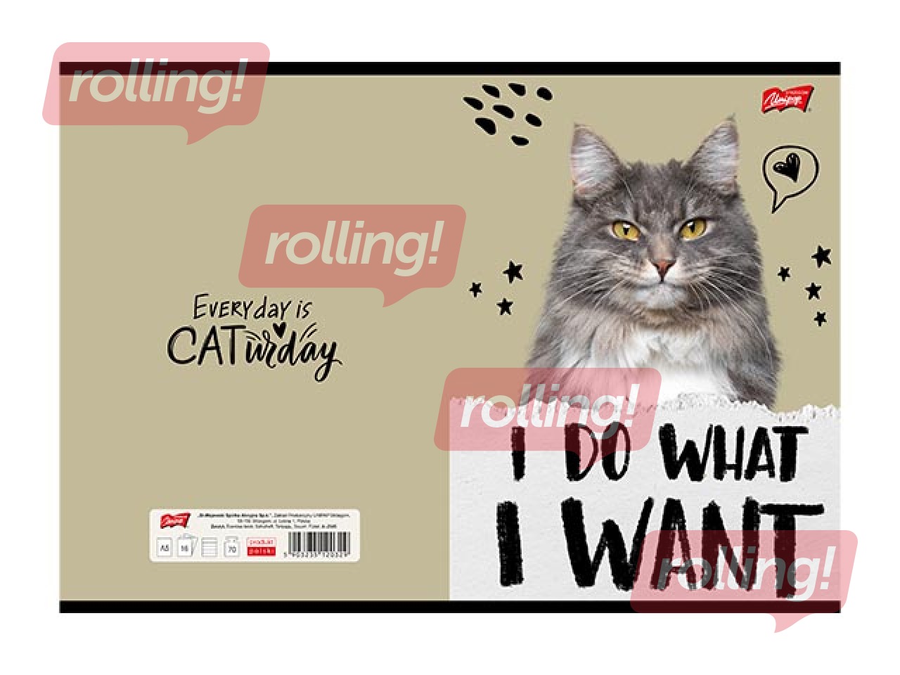 Notebook Unipap, Caturday, squared, A5, 32 sheets