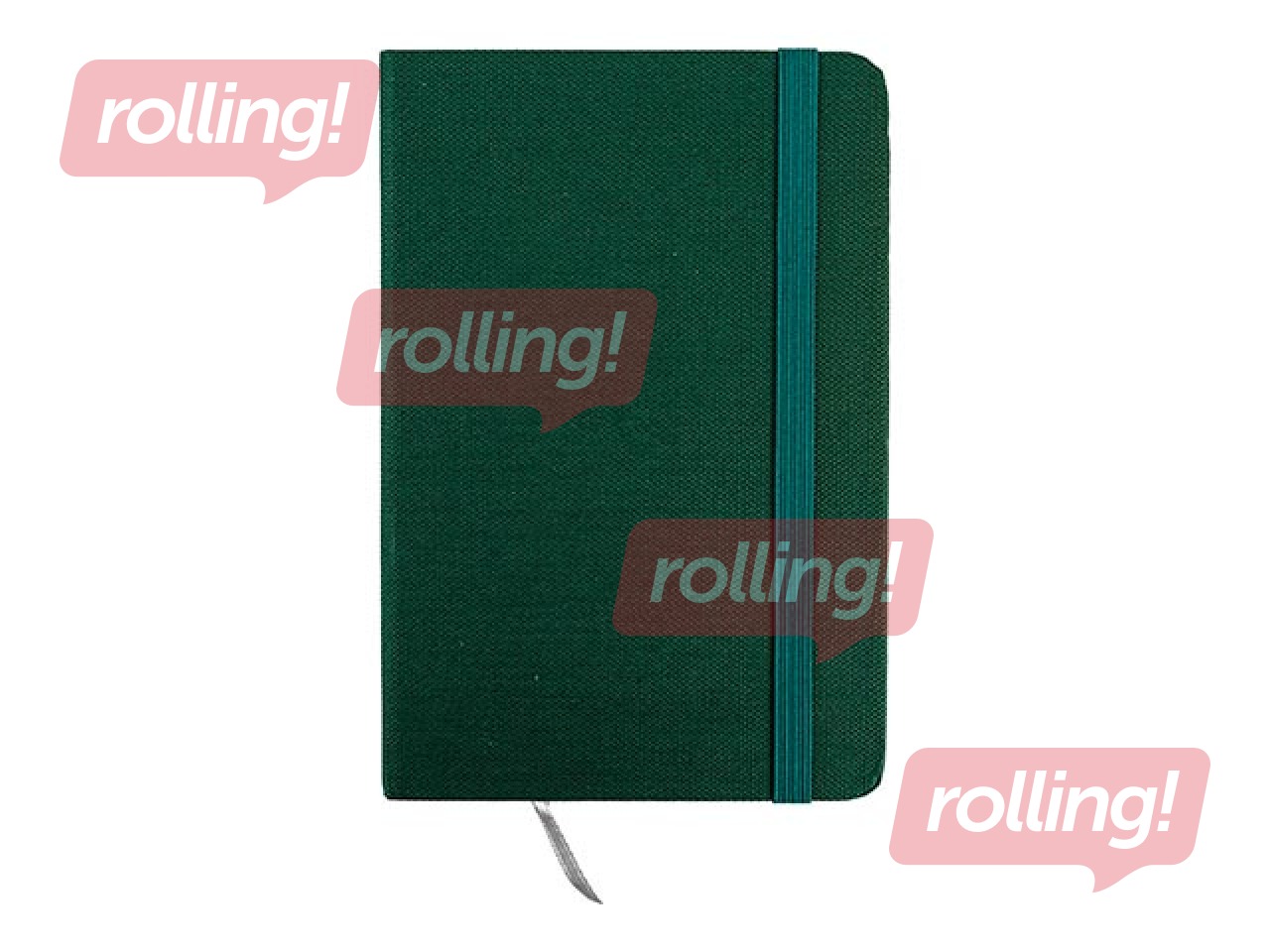 Kummipaelaga märkmik Centrum, kõva köide, vooder, tumeroheline, A6, 80 lk