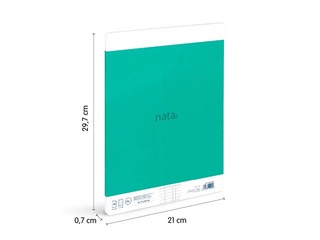 Klade mīkstos vākos Milan, Nata®, A4, rūtiņu, zaļa, 48 lapas