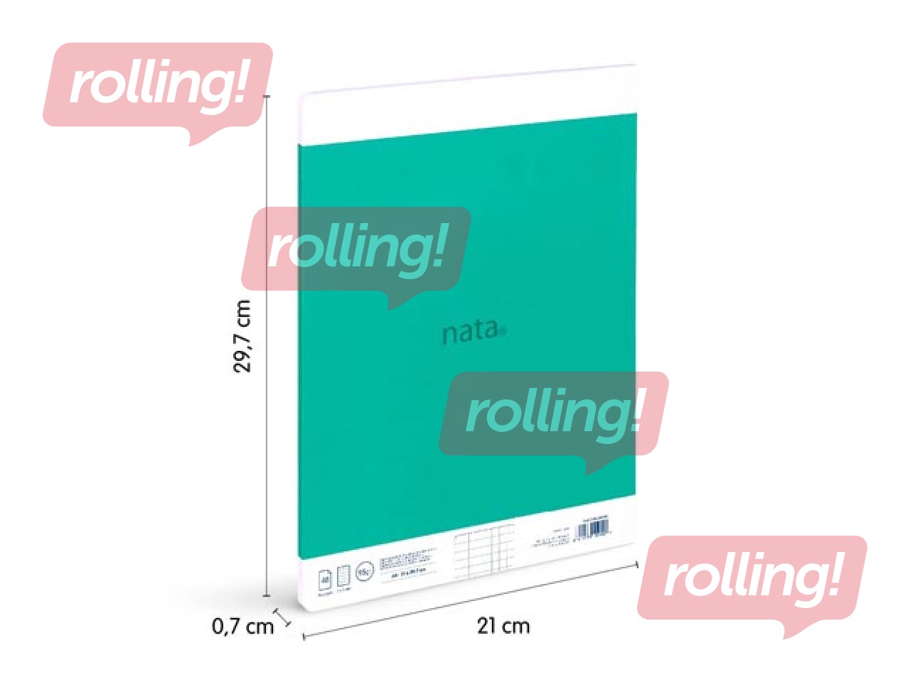 Klade mīkstos vākos Milan, Nata®, A4, rūtiņu, zaļa, 48 lapas