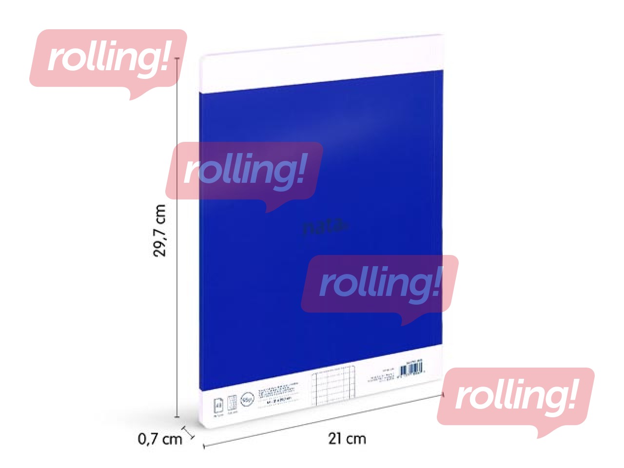 Notebook with soft cover Milan, Nata®, A4, grid, blue, 48 sheets