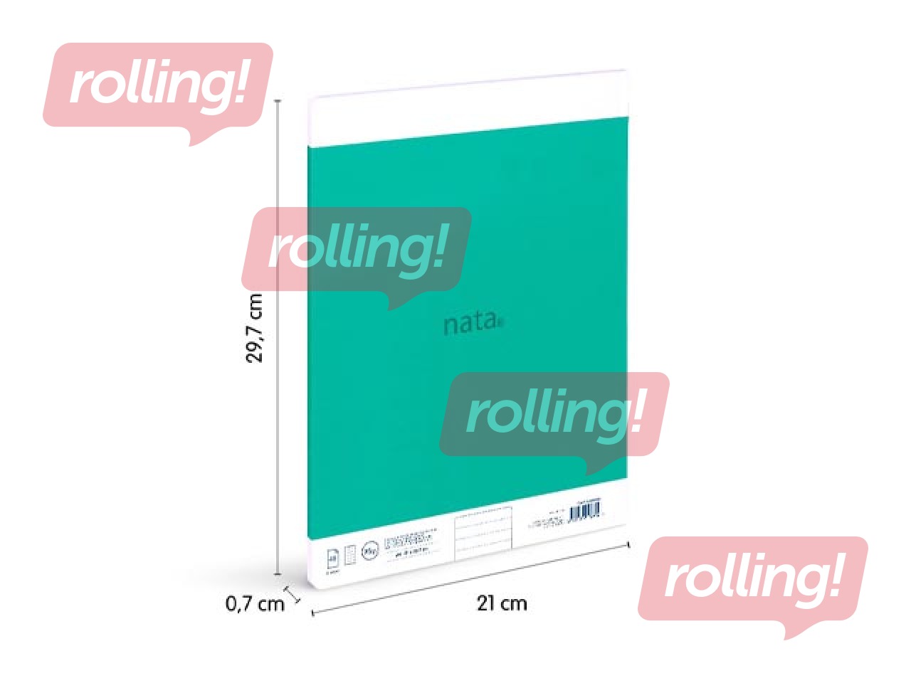 Notebook with soft cover Milan, Nata®, A4, lined, green, 48 sheets