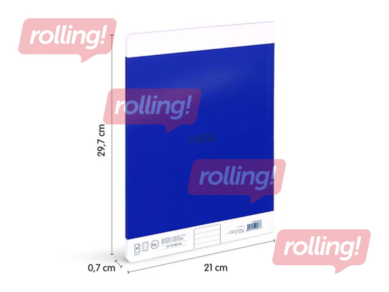 Klade mīkstos vākos Milan, Nata®, A4, līniju, zila, 48 lapas