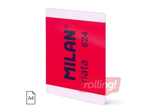 Klade mīkstos vākos Milan, Nata®, A4, līniju, rozā, 48 lapas