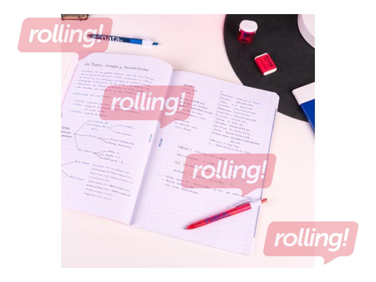 Klade mīkstos vākos Milan, Nata®, A4, līniju, rozā, 48 lapas