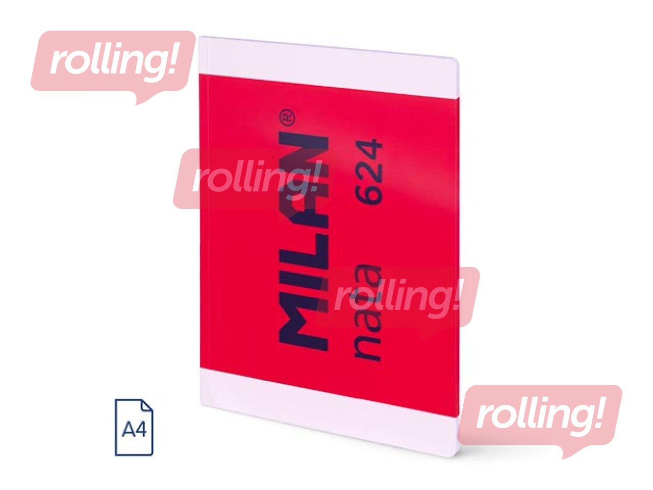 Notebook with soft cover Milan, Nata®, A4, lined, pink, 48 sheets