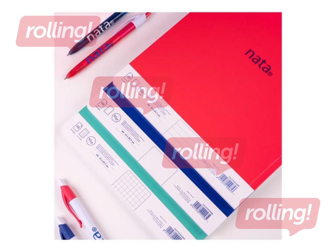 Notebook with soft cover Milan, Nata®, A4, lined, pink, 48 sheets