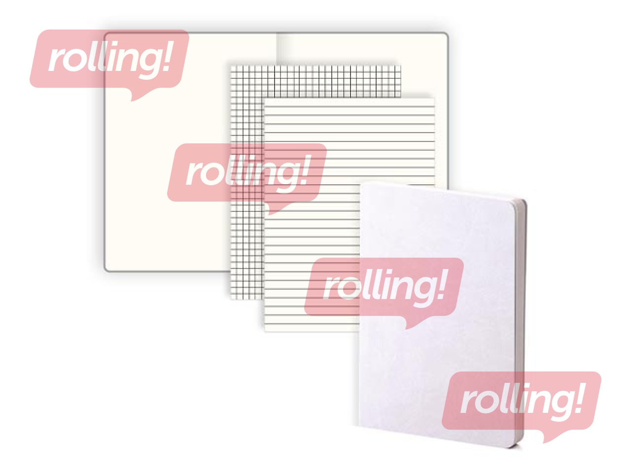 Piezīmju grāmata Balts M, baltas lapas, A5, bēša