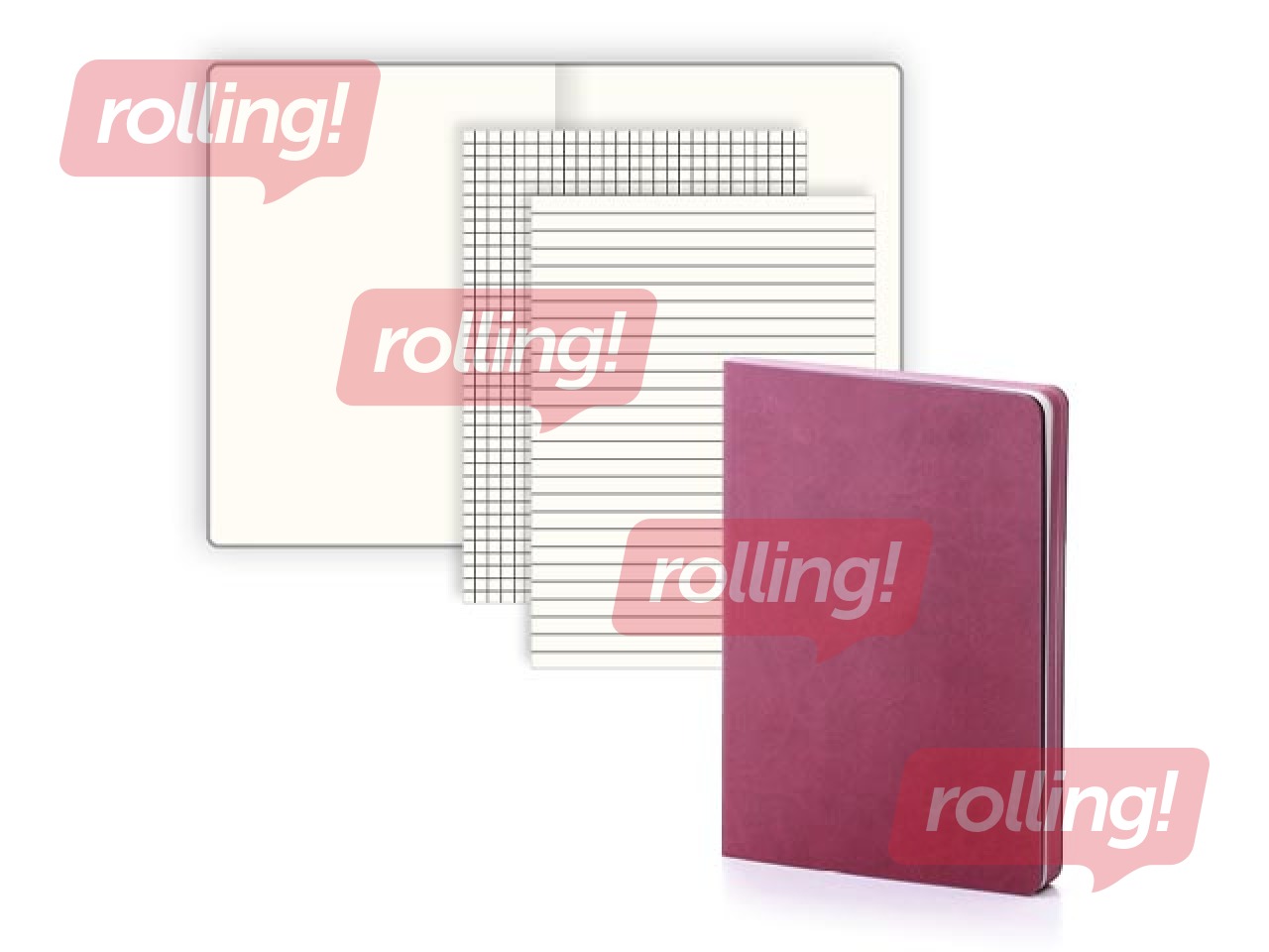 Notebook Balts M, white pages, A5, bordeaux