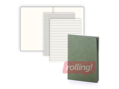 Notebook Balts M, white pages, A5, green