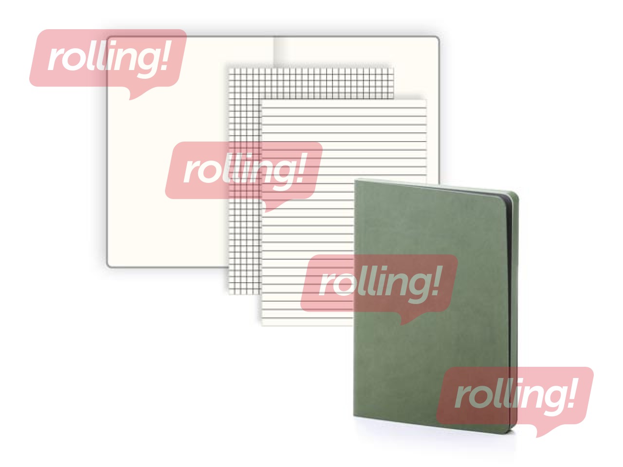 Notebook Balts M, white pages, A5, green